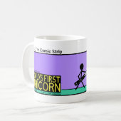 世界おもしろい初のUnicorn Stickman Mug - 095 コーヒーマグカップ (正面左)