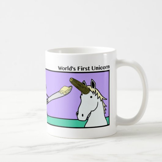 世界おもしろい初のUnicorn Stickman Mug - 095 コーヒーマグカップ (右)