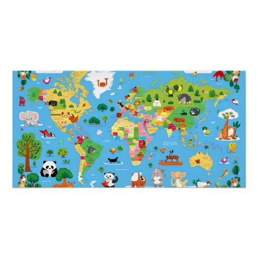 世界おもしろい地図 ポスター (正面)