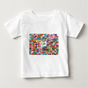 世界からの国旗のコラージュ ベビーTシャツ