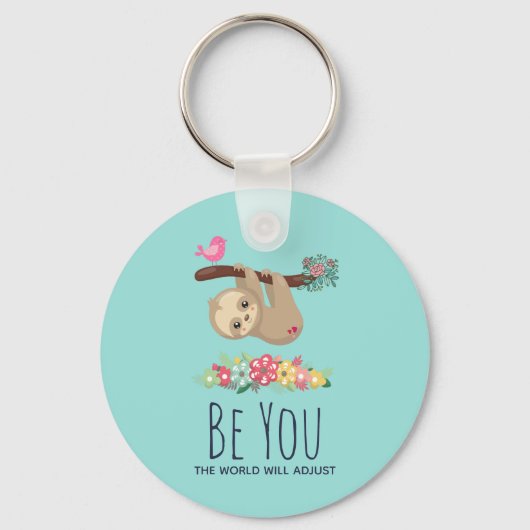 世界がことわざのスループを調整おもしろいする キーホルダー (正面)