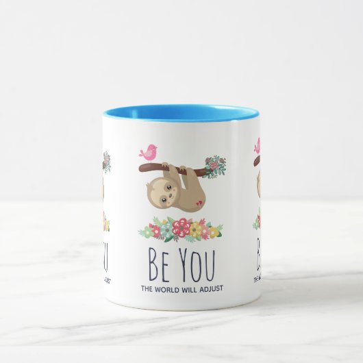 世界がことわざのスループを調整おもしろいする マグカップ (中央)