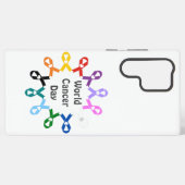 世界がん日の乳房肺結腸肝前立腺 SAMSUNG GALAXYケース (裏面横)