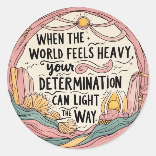 世界がステッカー感じを打つ時 ラウンドシール (正面)