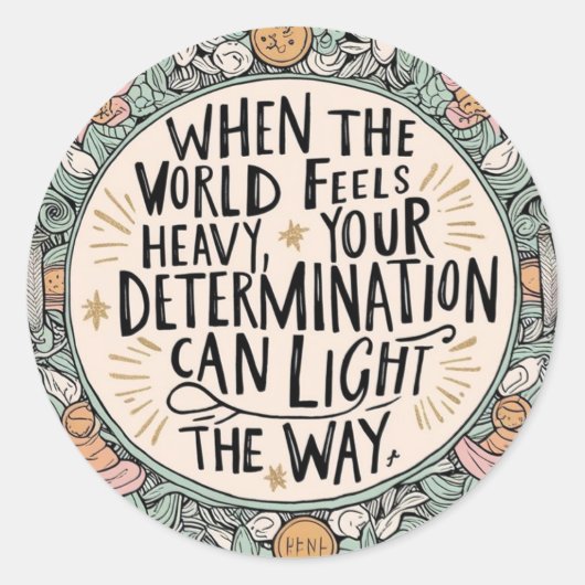 世界がステッカー感じを打つ時 ラウンドシール (正面)