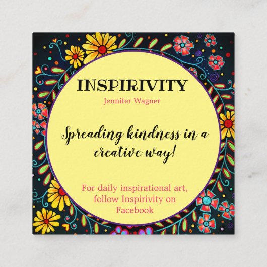 「世界が一緒に来す」インスピリビエーションカード スクエア名刺 (裏面)