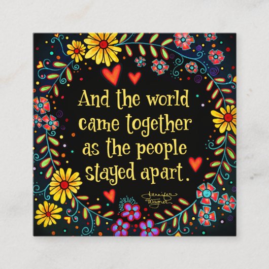 「世界が一緒に来す」インスピリビエーションカード スクエア名刺 (正面)