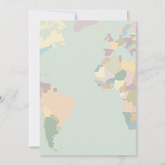 世界が待っている赤ちゃんシャワー招待状、女の子 招待状 (裏面)