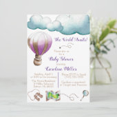 世界が待っている!ベビーシャワー招待状 招待状 (スタンド正面)