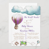 世界が待っている!ベビーシャワー招待状 招待状 (正面/裏面)