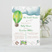 世界が待っている!ベビーシャワー招待状 招待状 (スタンド正面)