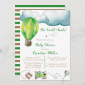 世界が待っている!ベビーシャワー招待状 招待状 (正面/裏面)