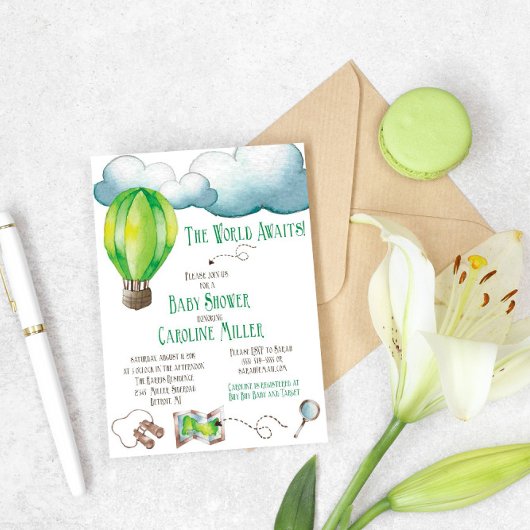 世界が待っている！ベビーシャワー招待状 招待状