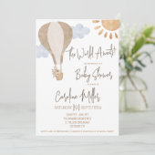 世界が待っている！赤男女兼用ちゃんシャワー 招待状 (スタンド正面)