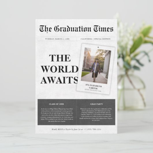 世界が新聞の卒業写真を待っている 招待状 (スタンド正面)