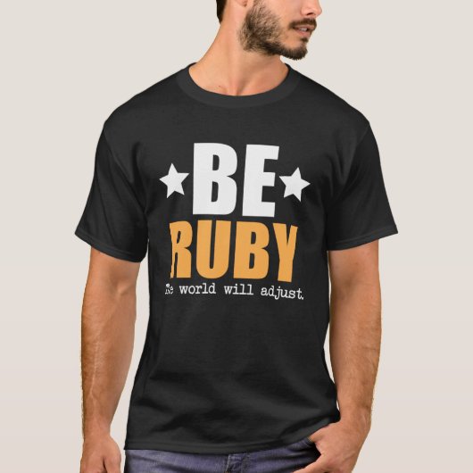 世界が調整してくれるルビーである Tシャツ (正面)
