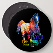 世界が調整する馬 缶バッジ (正面&裏面)