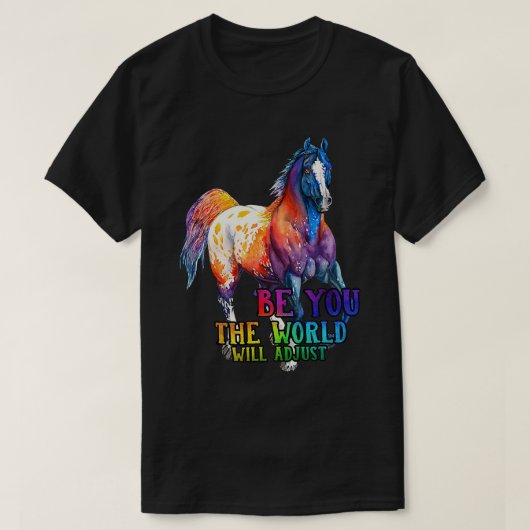 世界が調整する馬 Tシャツ (デザイン正面)