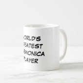 "世界すばらしいハーモニカプレーヤー"のマグ コーヒーマグカップ (正面右)