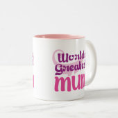 世界すばらしいミイラ、渦巻、母の日のマグのコップ ツートーンマグカップ (正面右)