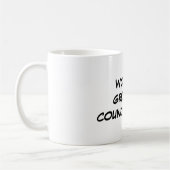 "世界すばらしい女性議員"のマグ コーヒーマグカップ (左)