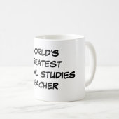 "世界すばらしい社会科先生"のマグ コーヒーマグカップ (正面右)