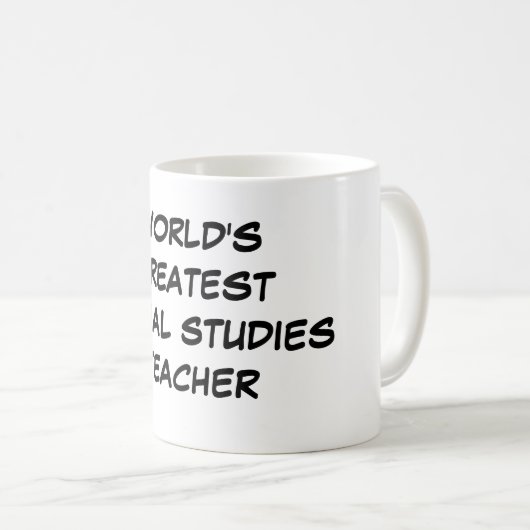 "世界すばらしい社会科先生"のマグ コーヒーマグカップ (正面右)