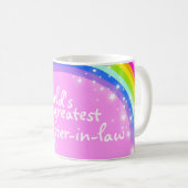 "世界すばらしい義理の姉妹"の虹ピンクのマグ コーヒーマグカップ (正面右)