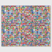 世界すべての国の国の国旗の切り離し ラッピングペーパー (フラット)