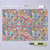 世界すべての国の国の国旗の切り離し 薄葉紙 (クラフト)