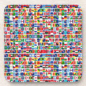 世界すべての国の国旗のパターン コースター (正面)