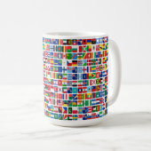 世界すべての国の国旗のパターン コーヒーマグカップ (正面右)
