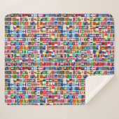 世界すべての国の国旗のパターン シェルパブランケット (正面(横))