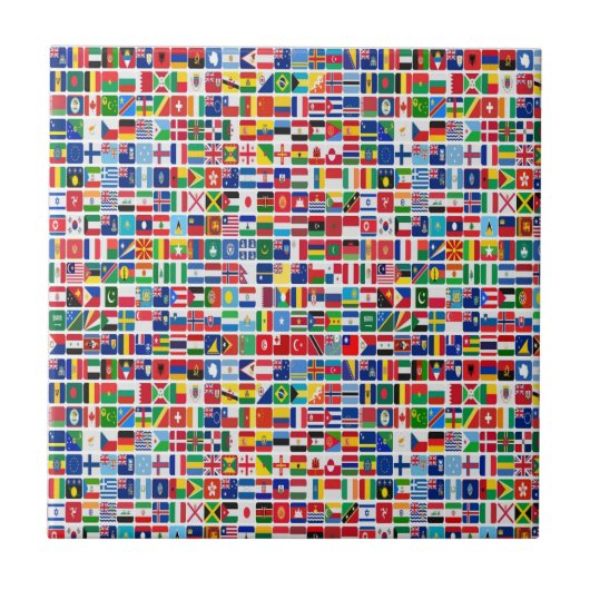 世界すべての国の国旗のパターン タイル (正面)