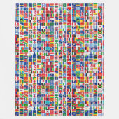世界すべての国の国旗のパターン フリースブランケット (正面)