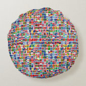 世界すべての国の国旗のパターン ラウンドクッション (裏面)