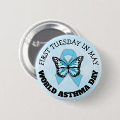 世界ぜんそく日 缶バッジ (正面&裏面)