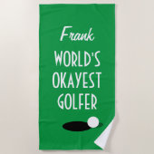 世界でおもしろい最も人気のあるゴルファーのためのゴルフビーチタオル ビーチタオル (正面)