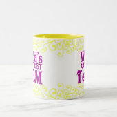 世界ですばらしいお母さんおよび先生 ツートーンマグカップ (中央)