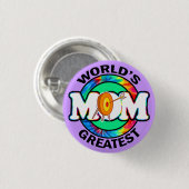 世界ですばらしいお母さん; アーチェリー 缶バッジ (正面&裏面)