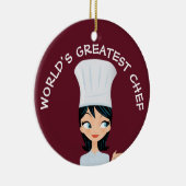 世界ですばらしいシェフの女性の陶磁器のオーナメント セラミックオーナメント (右)
