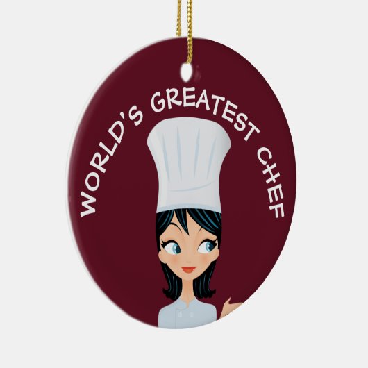 世界ですばらしいシェフの女性の陶磁器のオーナメント セラミックオーナメント (右)