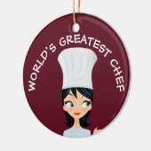 世界ですばらしいシェフの女性の陶磁器のオーナメント セラミックオーナメント (左)