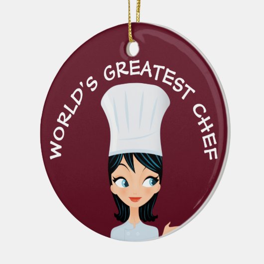 世界ですばらしいシェフの女性の陶磁器のオーナメント セラミックオーナメント (左)