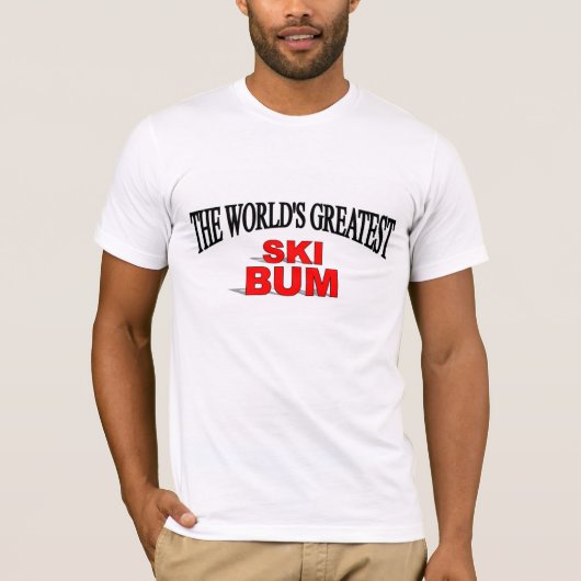 世界ですばらしいスキーのらくら者 Tシャツ (正面)