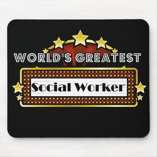世界ですばらしいソーシャルワーカー マウスパッド (正面)