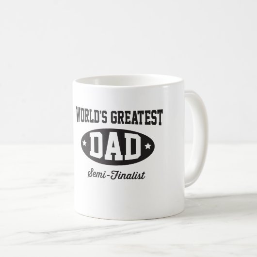 世界ですばらしいパパの準決勝出場選手 コーヒーマグカップ (正面右)