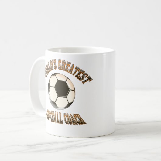 世界ですばらしいフットボールのコーチ コーヒーマグカップ (正面左)
