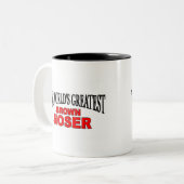 世界ですばらしいブラウンNoser ツートーンマグカップ (正面左)