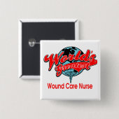 世界ですばらしい傷の心配のナース 缶バッジ (正面&裏面)